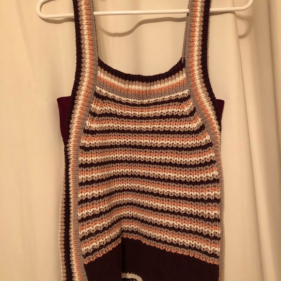 Wilfred Crochet Knit Tank Stripe Linen Blend - Picture 7 of 8